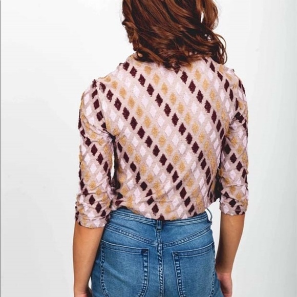 FREE PEOPLE MAGIC CARPET MAUVE MULTI CROP TOP - Picture 3 of 4